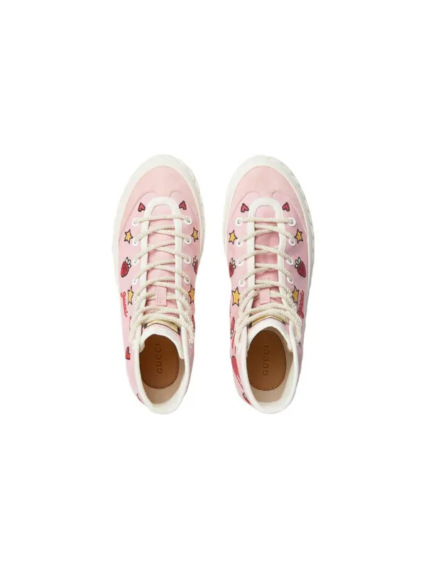 Кроссовки canvas hightop 'valentine's day' Gucci — изображение 4 из 4, розовый/красный/белый