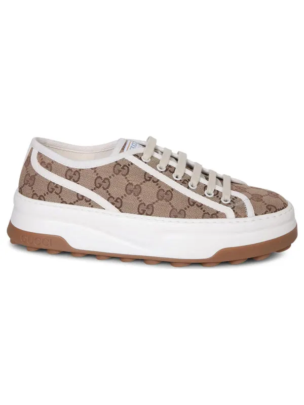 Кроссовки gg sneaker 'interlocking g - beige' Gucci — изображение 2 из 4, бежевый