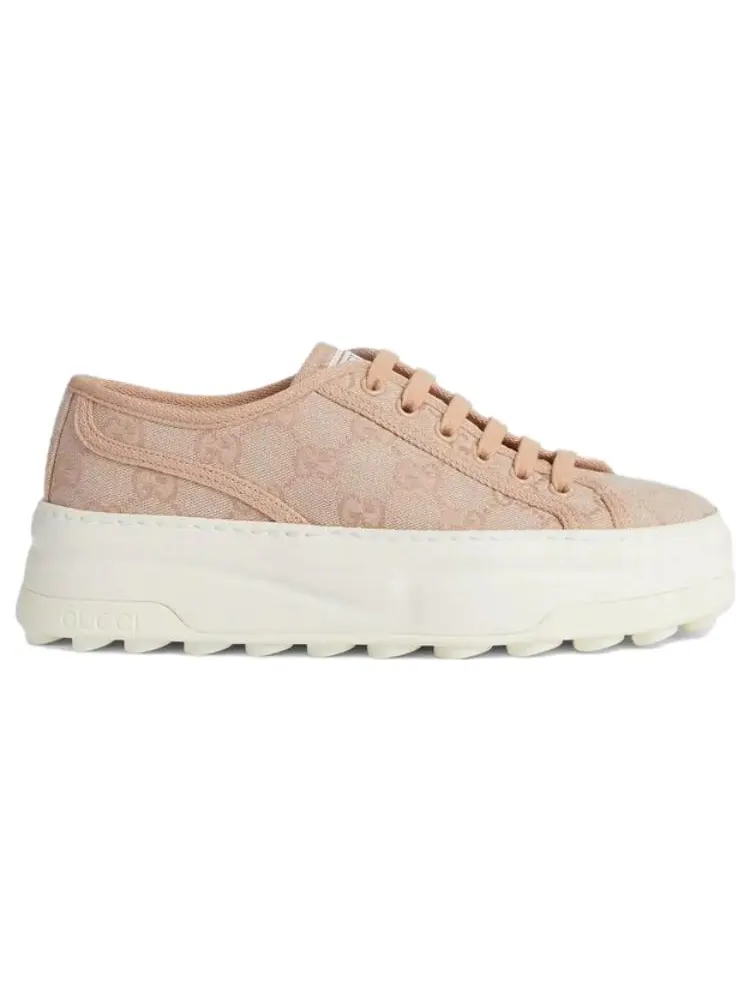 Кроссовки (WMNS) Gucci GG Leather Sneakers 'Neutral' — изображение 2 из 5, розовый