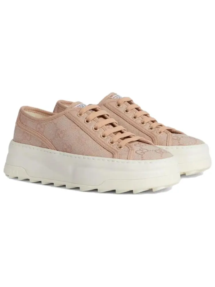Кроссовки (WMNS) Gucci GG Leather Sneakers 'Neutral' — изображение 3 из 5, розовый