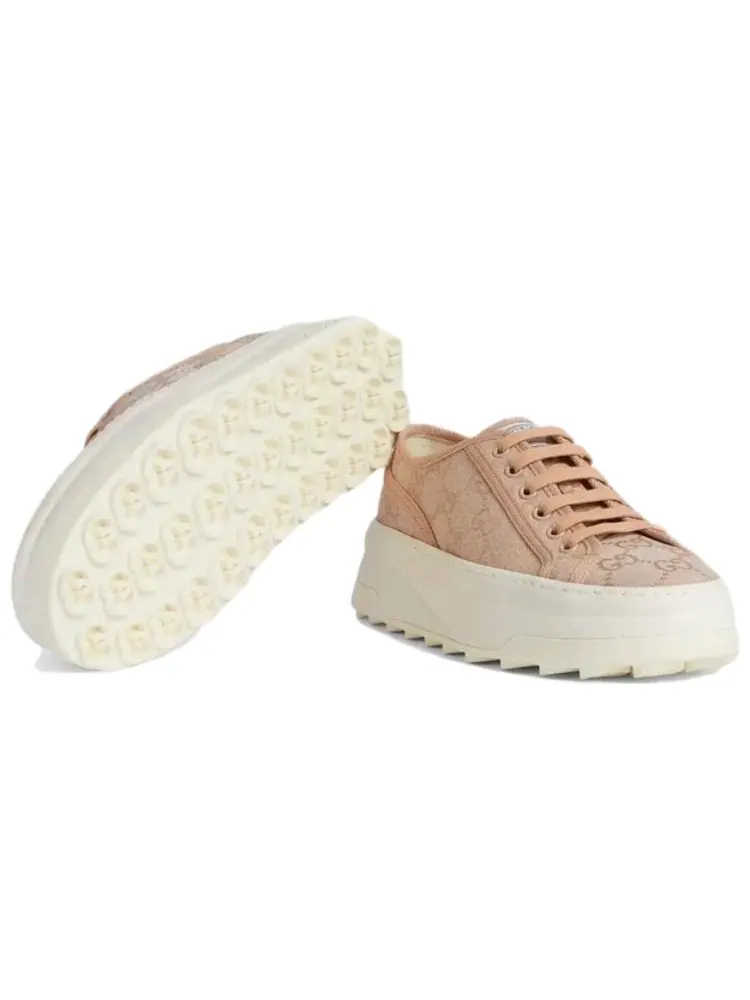 Кроссовки (WMNS) Gucci GG Leather Sneakers 'Neutral' — изображение 5 из 5, розовый