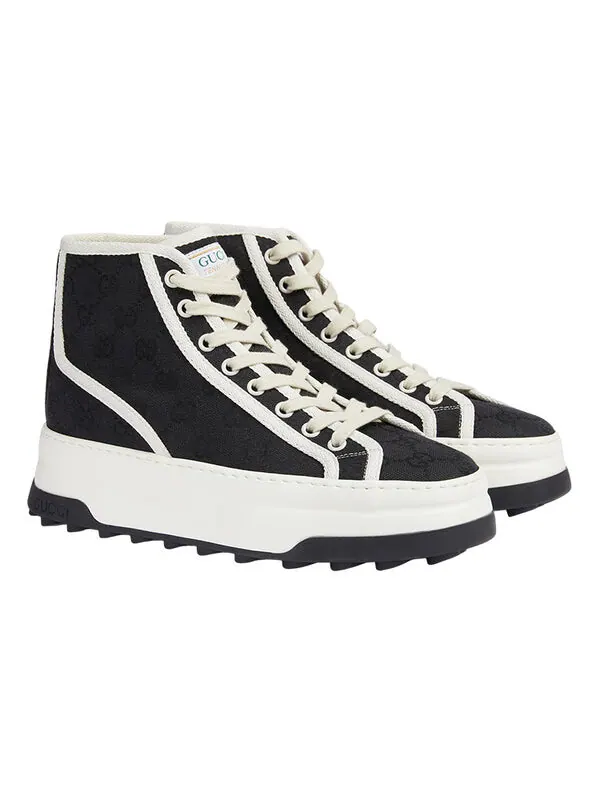 Кроссовки gg blooms high-top sneakers 'black white' Gucci — изображение 2 из 4, черный