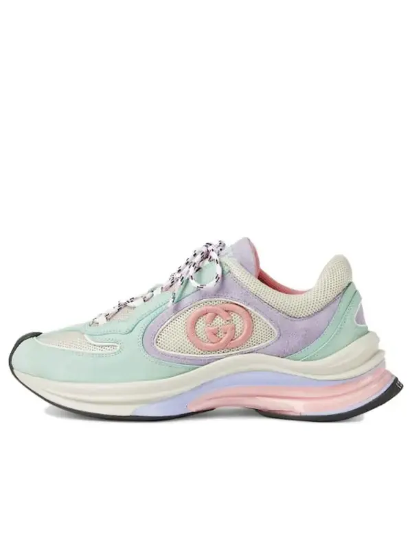 Кроссовки run sneaker 'turquoise suede' Gucci — изображение 1 из 4, розовый/белый