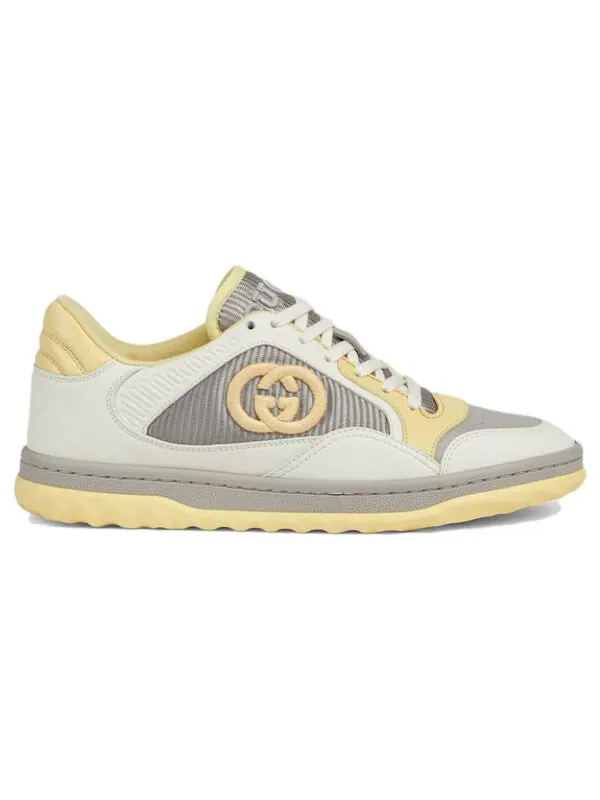 Кроссовки mac80 embroidered sneakers 'white grey yellow' Gucci — изображение 2 из 4, желтый/белый/серый