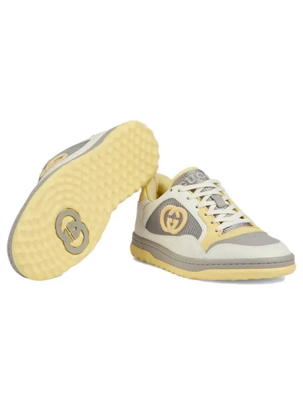 Кроссовки mac80 embroidered sneakers 'white grey yellow' Gucci — изображение 3 из 4, желтый/белый/серый