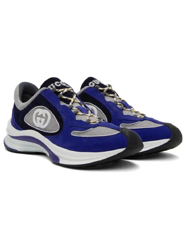 Кроссовки run suede sneakers 'royal blue' Gucci — изображение 3 из 4, синий/белый/серый/черный