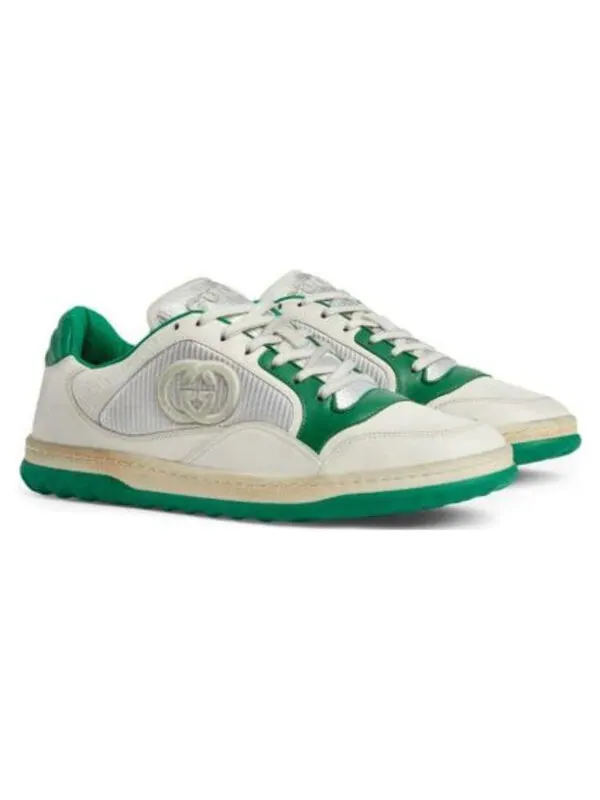 Кроссовки mac80 embroidered sneakers 'white green' Gucci — изображение 3 из 4, белый/зеленый