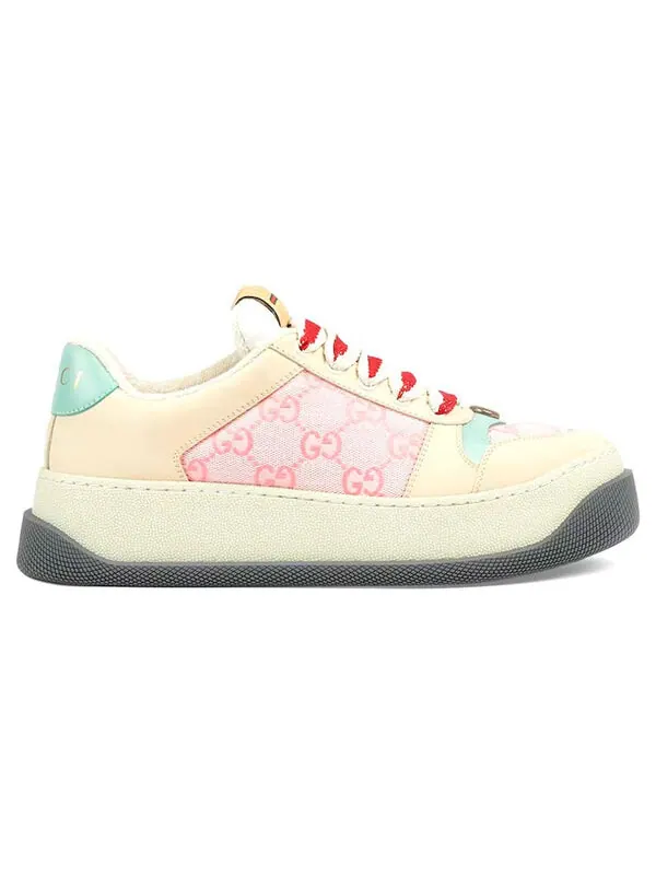 Кроссовки screener sneaker 'gg monogram beige pink' Gucci — изображение 2 из 4, розовый/бежевый