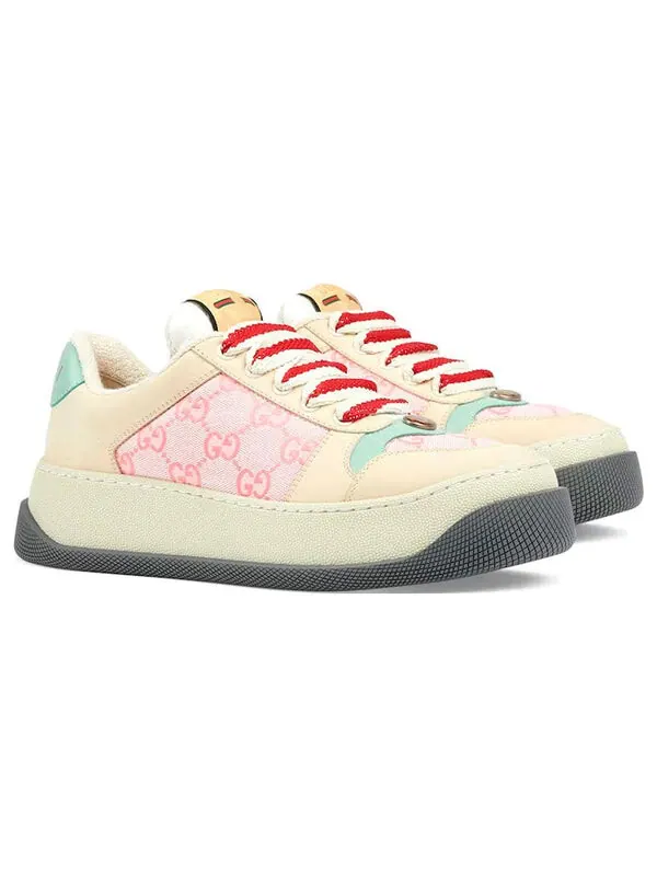 Кроссовки screener sneaker 'gg monogram beige pink' Gucci — изображение 3 из 4, розовый/бежевый