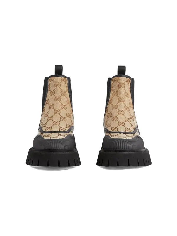 Кроссовки casual style leather logo boots 'beige black' Gucci — изображение 4 из 4, бежевый/черный