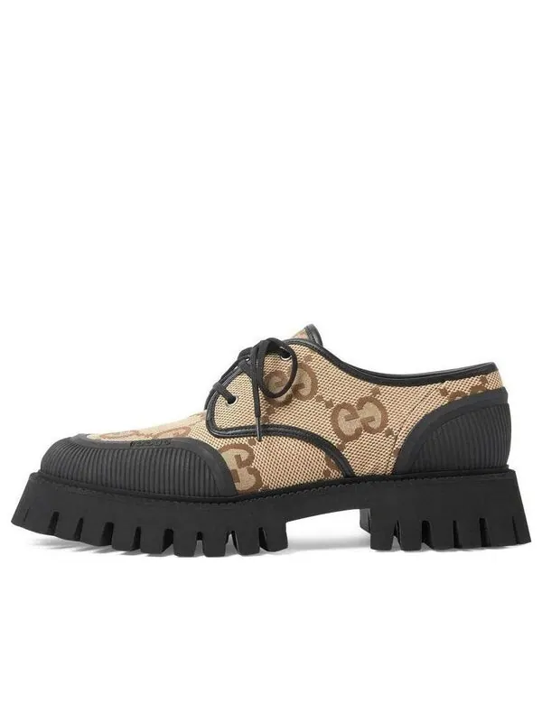 Кроссовки maxi gg lace-up shoes 'beige black' Gucci — изображение 1 из 4, черный/бежевый