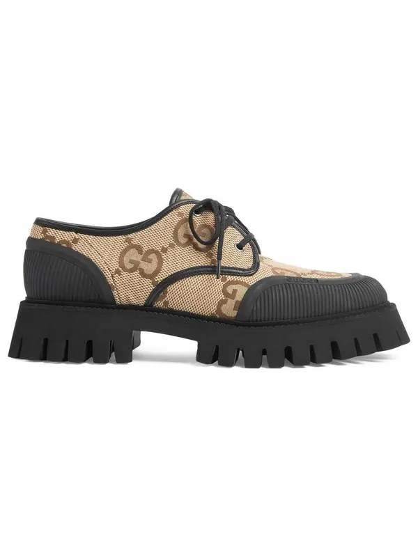 Кроссовки maxi gg lace-up shoes 'beige black' Gucci — изображение 2 из 4, черный/бежевый