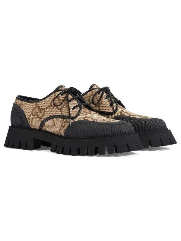 Кроссовки maxi gg lace-up shoes 'beige black' Gucci — изображение 3 из 4, черный/бежевый