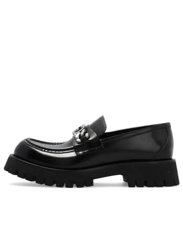 Кроссовки leather loafers 'black' Gucci — изображение 1 из 2, черный