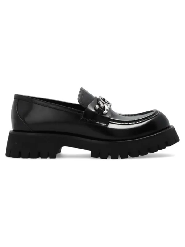 Кроссовки leather loafers 'black' Gucci — изображение 2 из 2, черный