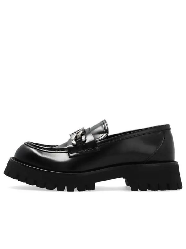Кроссовки lug sole loafer 'black leather' Gucci — изображение 1 из 4, черный