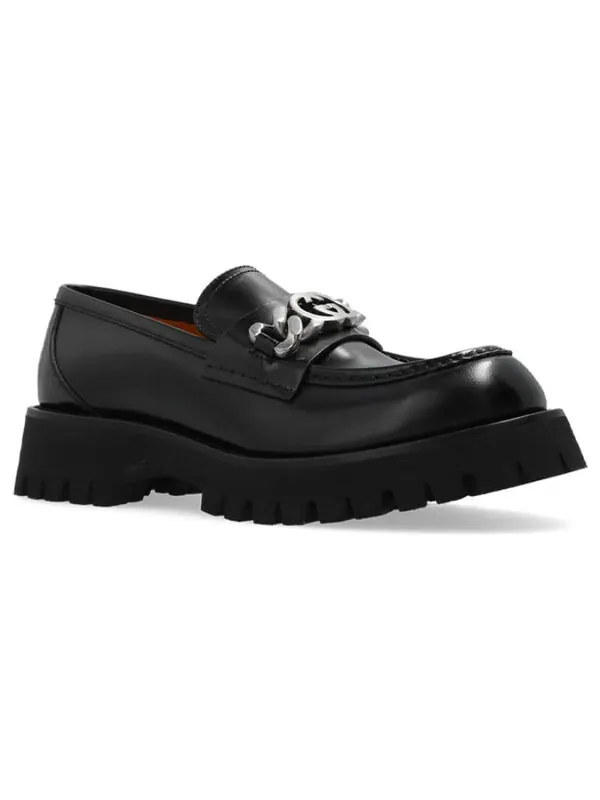 Кроссовки lug sole loafer 'black leather' Gucci — изображение 2 из 4, черный