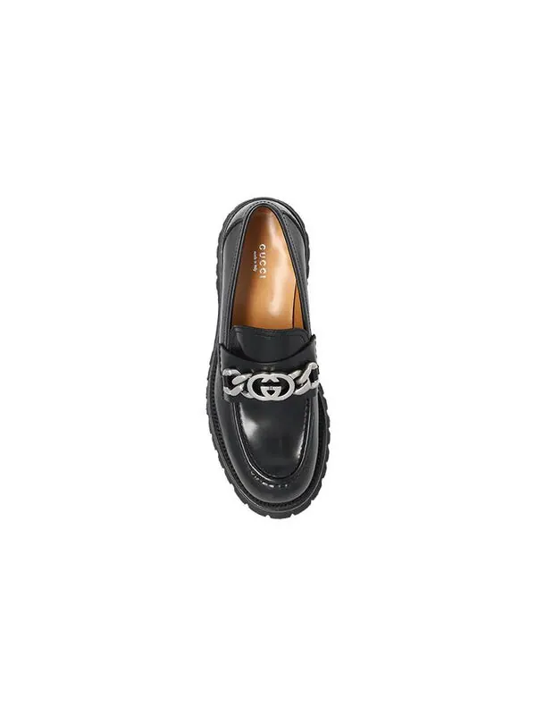 Кроссовки lug sole loafer 'black leather' Gucci — изображение 4 из 4, черный