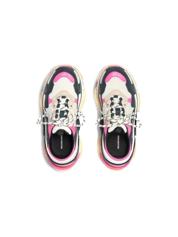 Тапочки triple s mules 'white pink and black double foam and mesh' Balenciaga — изображение 4 из 4, белый/черный/розовый
