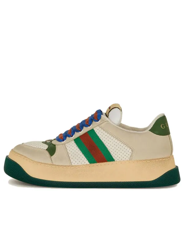 Кроссовки screener gg leather sneakers 'beige green blue' Gucci — изображение 1 из 4
