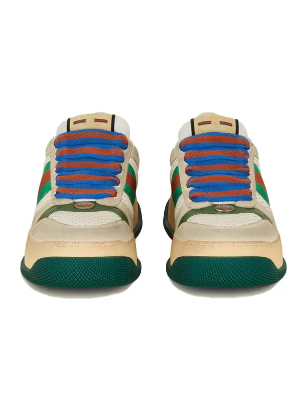 Кроссовки screener gg leather sneakers 'beige green blue' Gucci — изображение 3 из 4