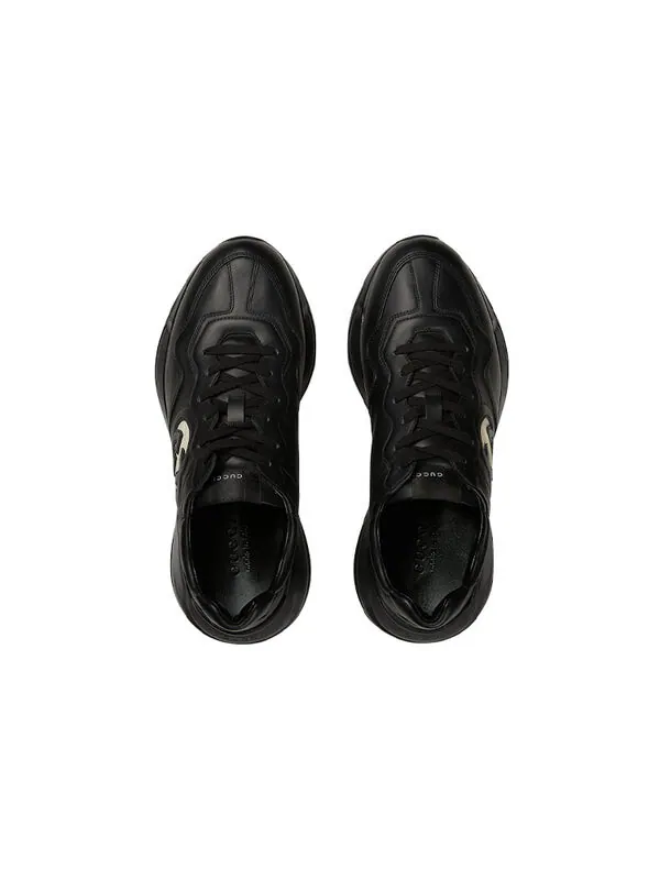 Кроссовки rhyton 'interlocking g - black ivory' Gucci — изображение 3 из 4, черный