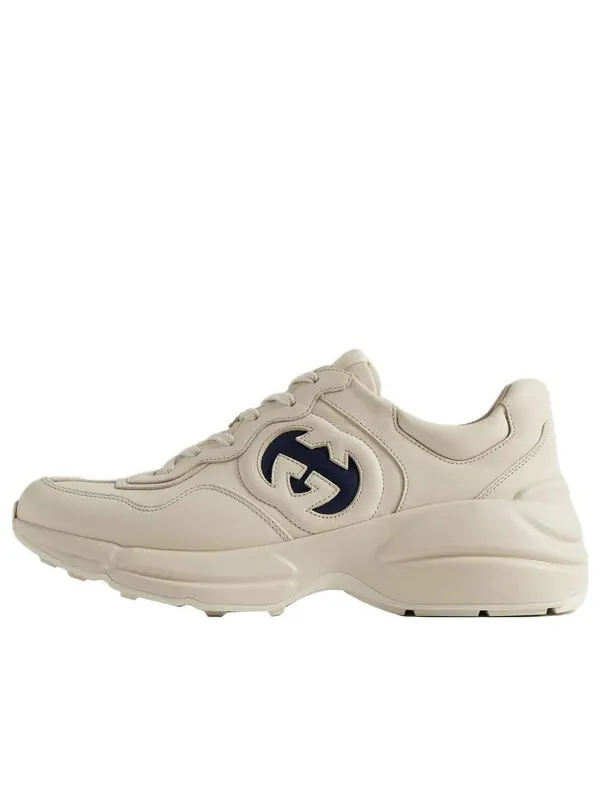Кроссовки rhyton 'interlocking g - ivory blue' Gucci — изображение 1 из 4, белый