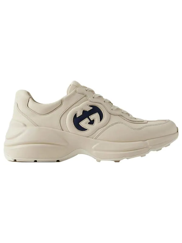 Кроссовки rhyton 'interlocking g - ivory blue' Gucci — изображение 2 из 4, белый