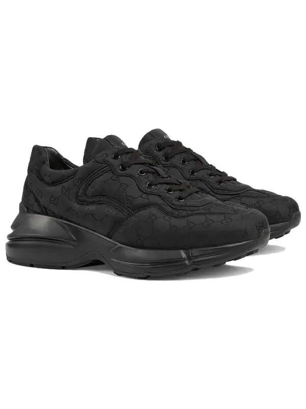Кроссовки rhyton sneakers 'black monogram nylon' Gucci — изображение 2 из 5, черный