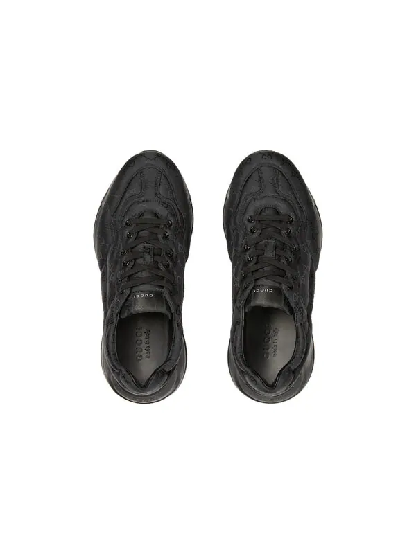 Кроссовки rhyton sneakers 'black monogram nylon' Gucci — изображение 3 из 5, черный
