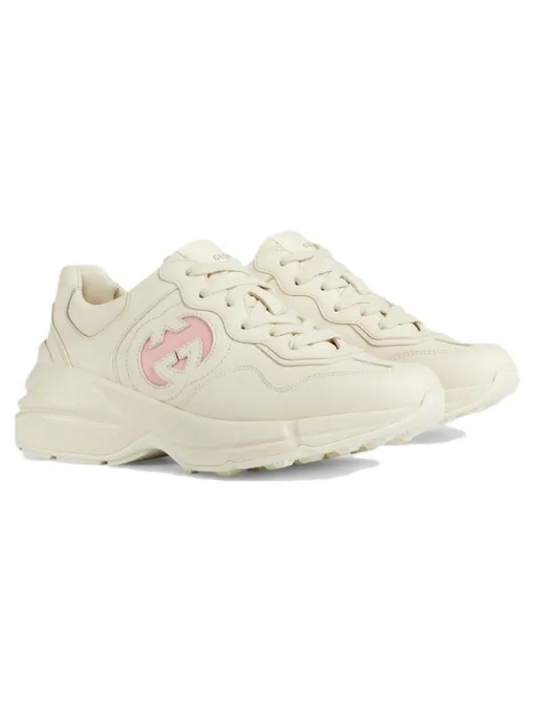 Кроссовки rhyton 'interlocking g - pink' Gucci — изображение 2 из 4, белый