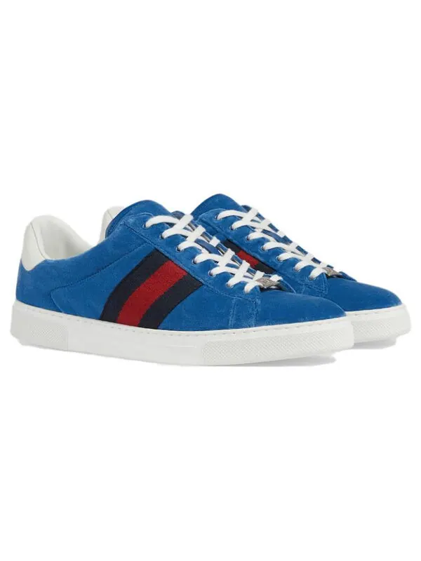 Кроссовки ace velvet sneakers 'blue red' Gucci — изображение 3 из 4, синий/белый/красный