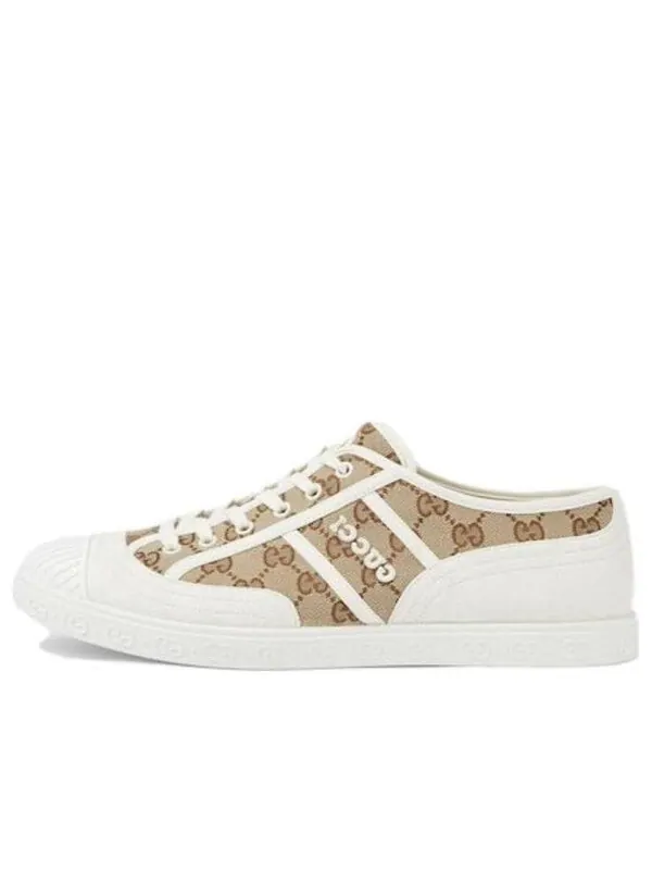 Кроссовки gg canvas trainer 'beige ebony' Gucci — изображение 1 из 4, бежевый