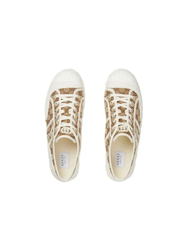 Кроссовки gg canvas trainer 'beige ebony' Gucci — изображение 4 из 4, бежевый
