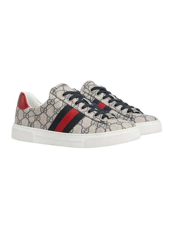 Кроссовки ace canvas 'beige monogram' Gucci — изображение 2 из 4, бежевый