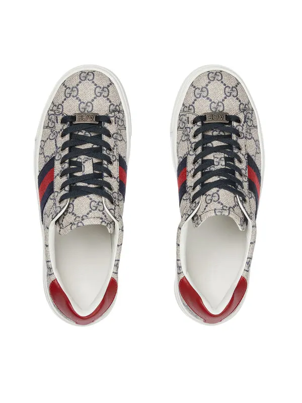 Кроссовки ace canvas 'beige monogram' Gucci — изображение 3 из 4, бежевый