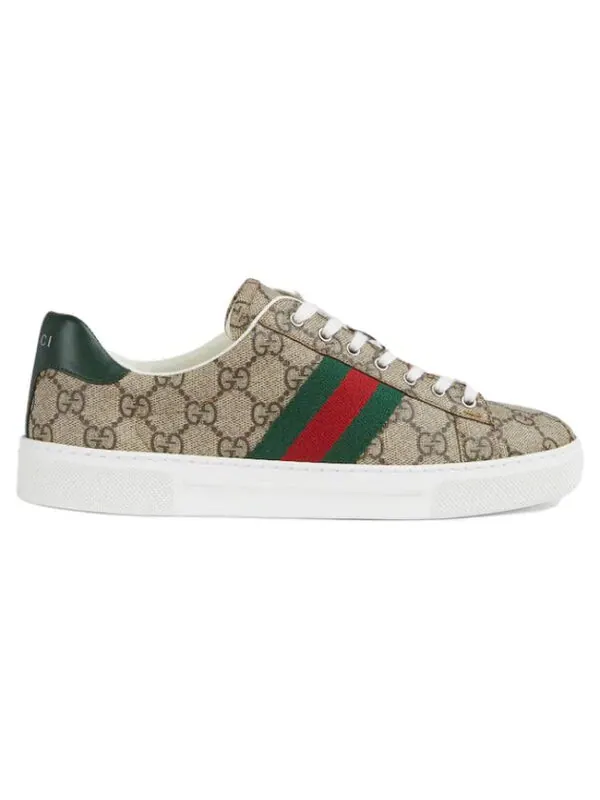 Кроссовки ace sneaker with web 'beige ebony gg supreme' Gucci — изображение 2 из 4, бежевый