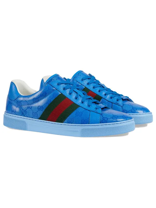 Кроссовки ace gg crystal canvas 'blue' Gucci — изображение 2 из 4, синий