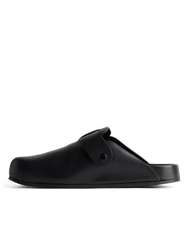 Тапочки sunday leather clogs 'black' Balenciaga