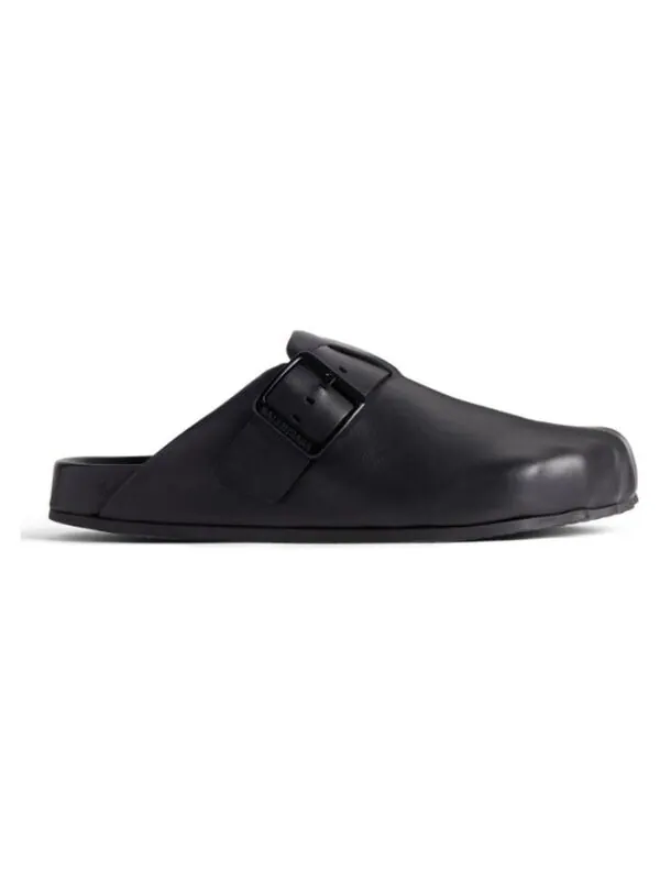 Тапочки sunday leather clogs 'black' Balenciaga — изображение 2 из 4, черный