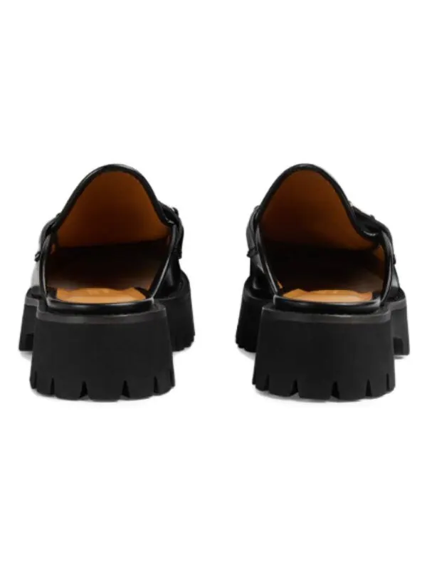 Кроссовки mule with horsebit 'black leather' Gucci — изображение 4 из 4, черный