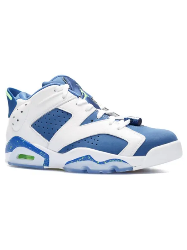 Кроссовки 6 низкие Air Jordan — изображение 2 из 4, белый/зеленый-синий