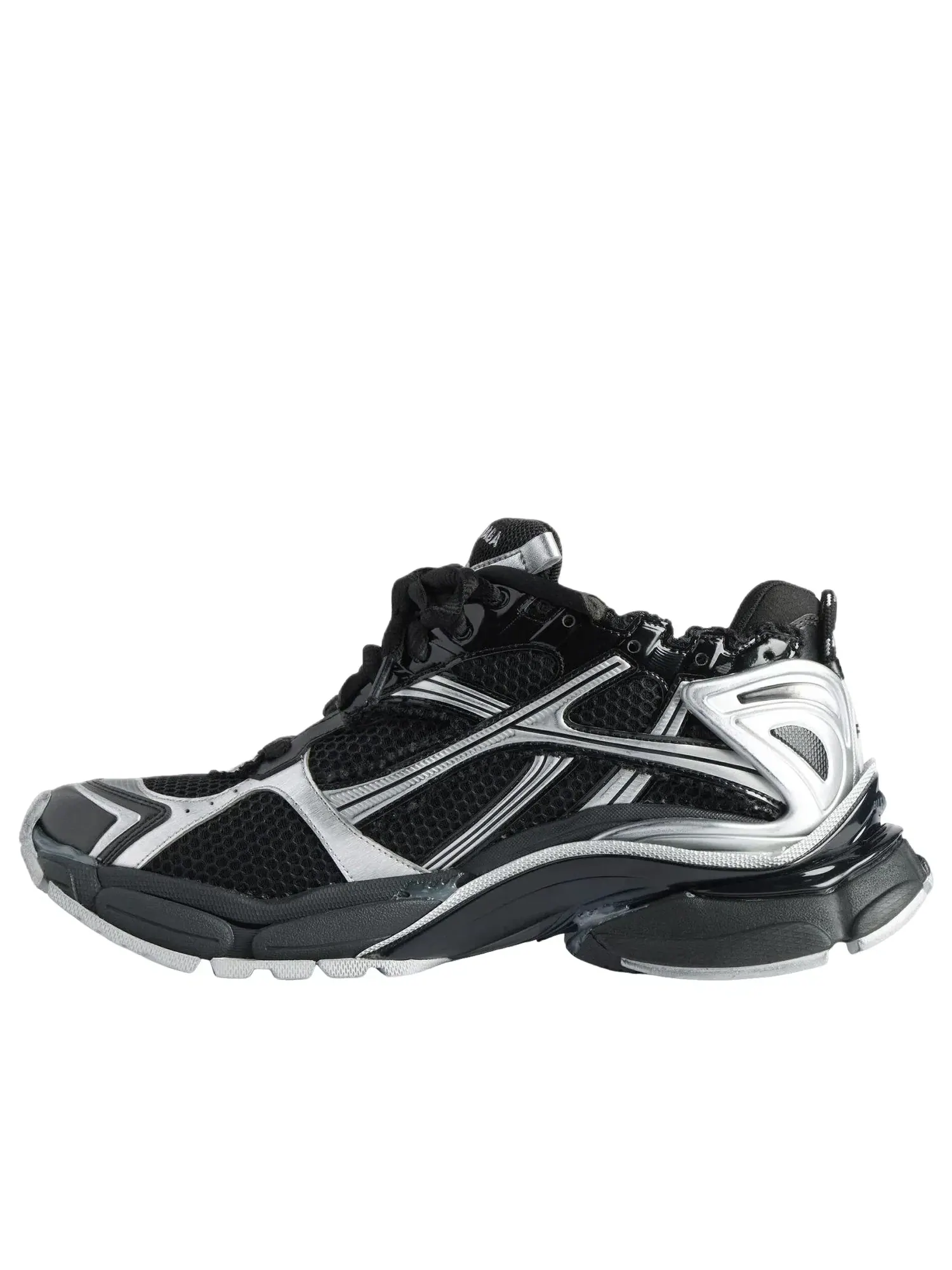 Женские кроссовки для бега с закрытой шнуровкой Balenciaga Runner Black Silver — изображение 1 из 7, мульти
