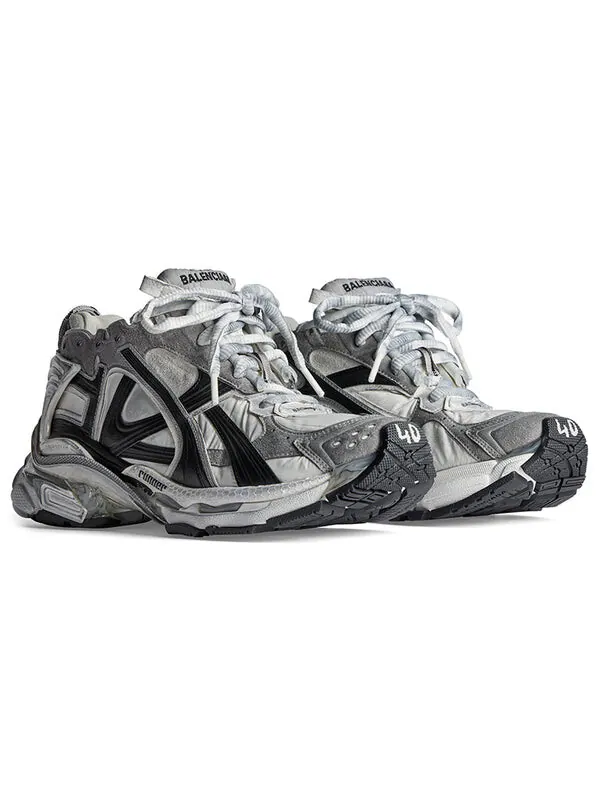 Кроссовки runner sneakers 'grey white and black nylon and suede like fabric' Balenciaga — изображение 3 из 4