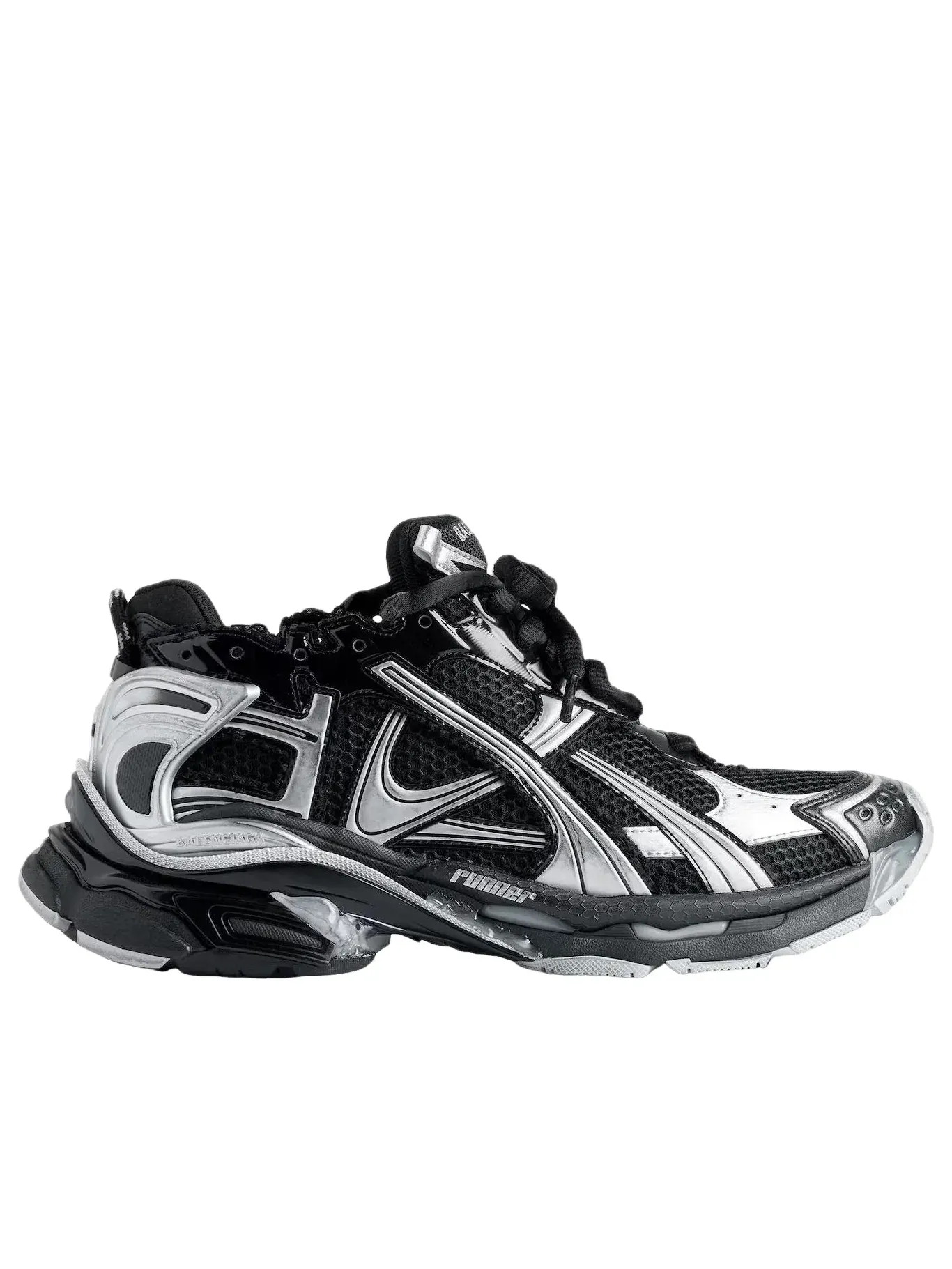 Мужские кроссовки с шнуровкой Balenciaga Runner — изображение 2 из 7, черный