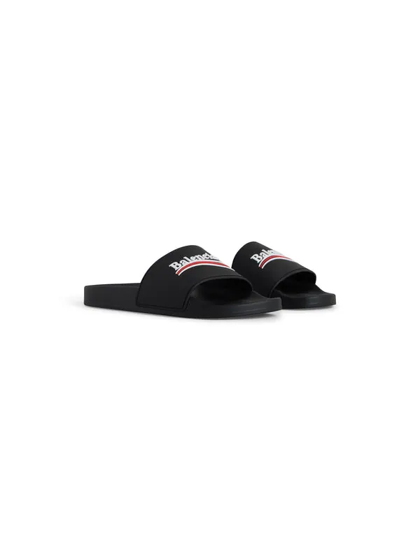 Тапочки pool slides 'black' Balenciaga — изображение 3 из 4, черный