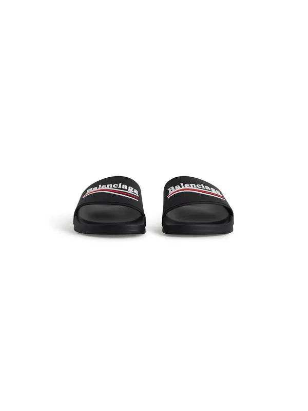 Тапочки pool slides 'black' Balenciaga — изображение 4 из 4, черный