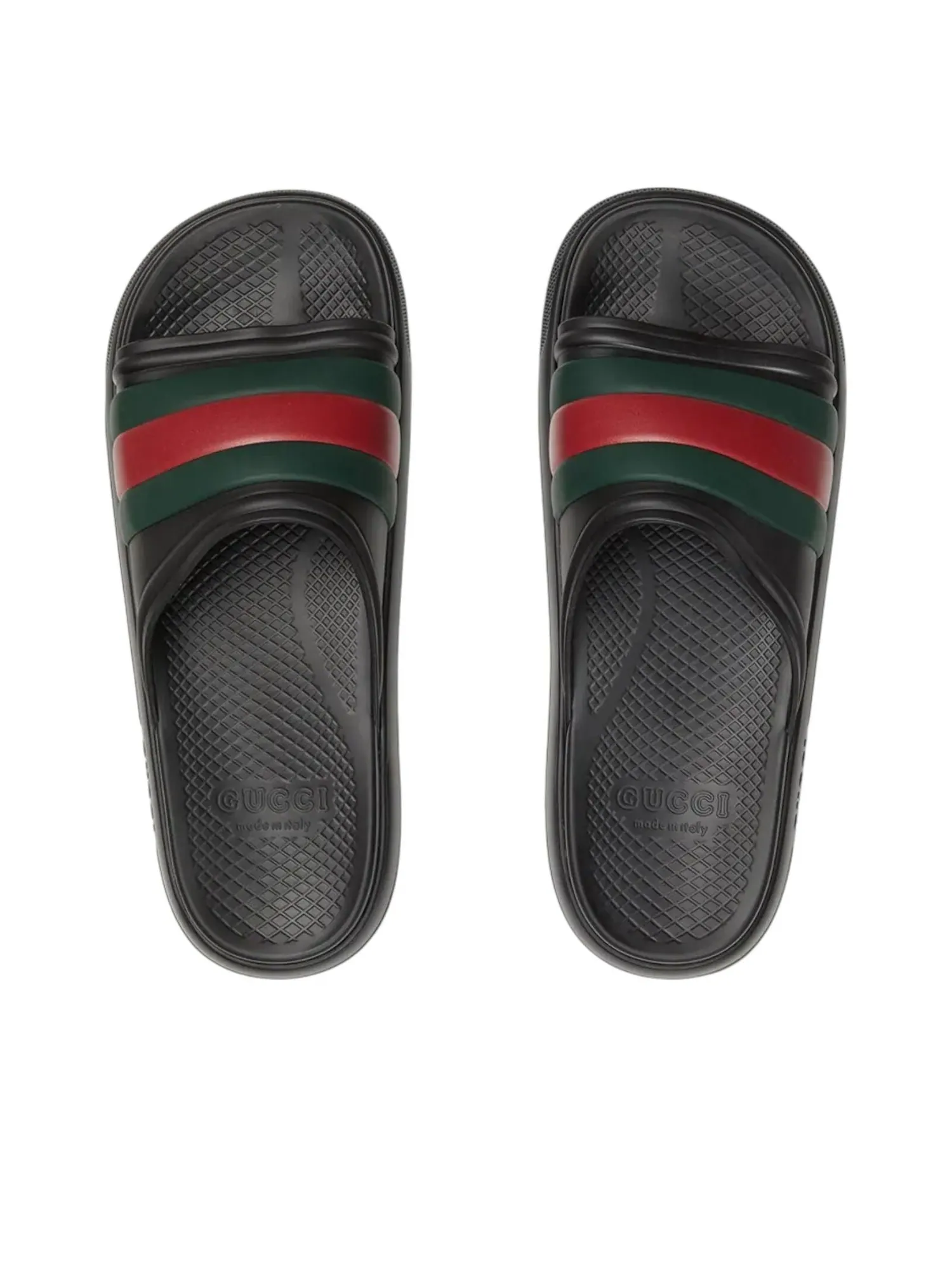 Сандалии Gucci Web Slide Sandal 'Black Green Red' — изображение 3 из 5, черный/зеленый/красный
