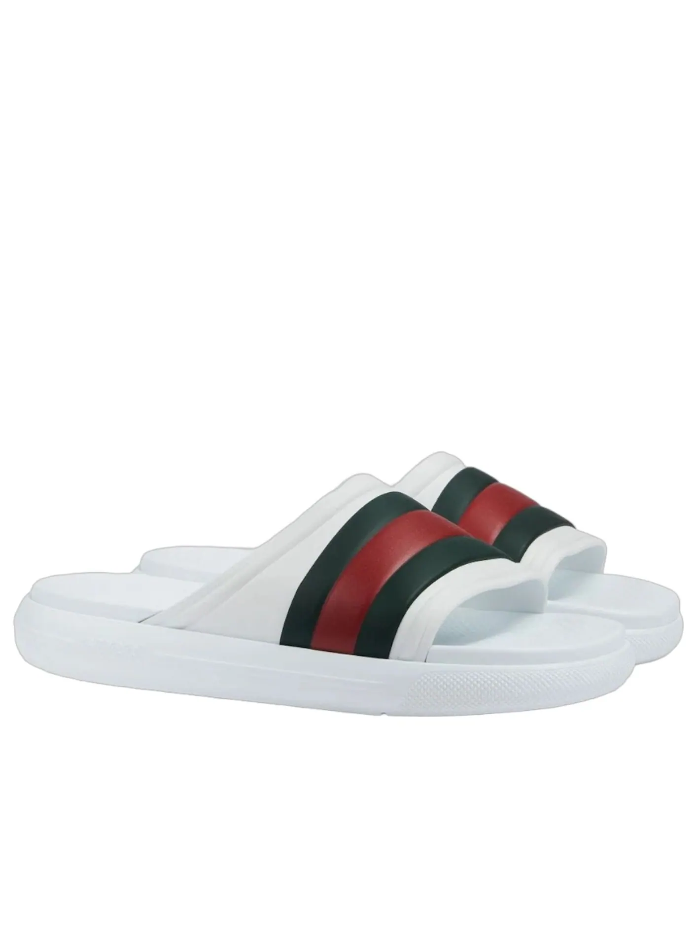 Сандалии Gucci Web Slide Sandal 'White Green Red' — изображение 2 из 4, белый