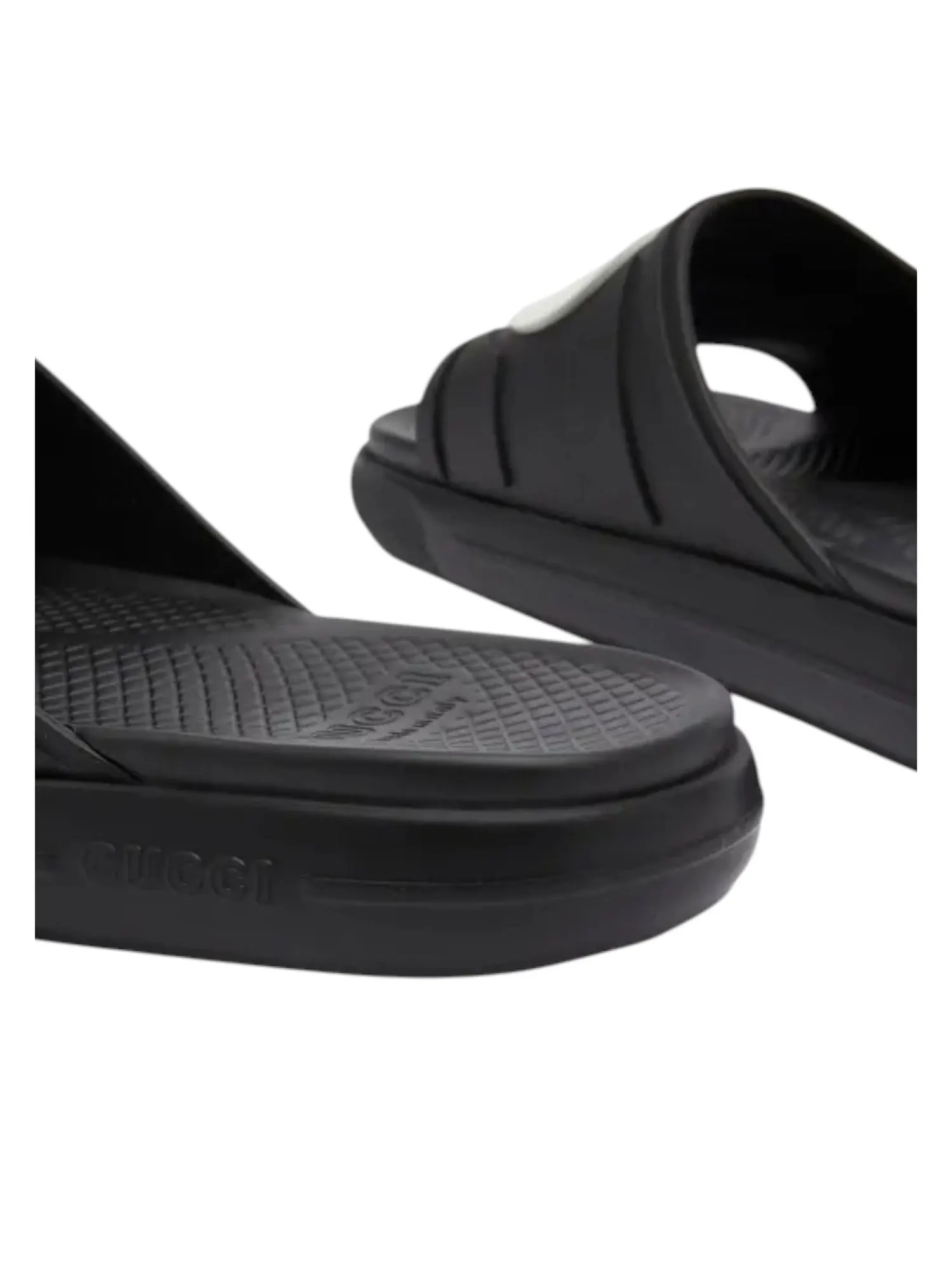 Шлепанцы Gucci Interlocking G Slide 'Black White' — изображение 4 из 5, черный